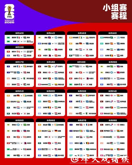 2026世界杯赛程公布及观赛指南